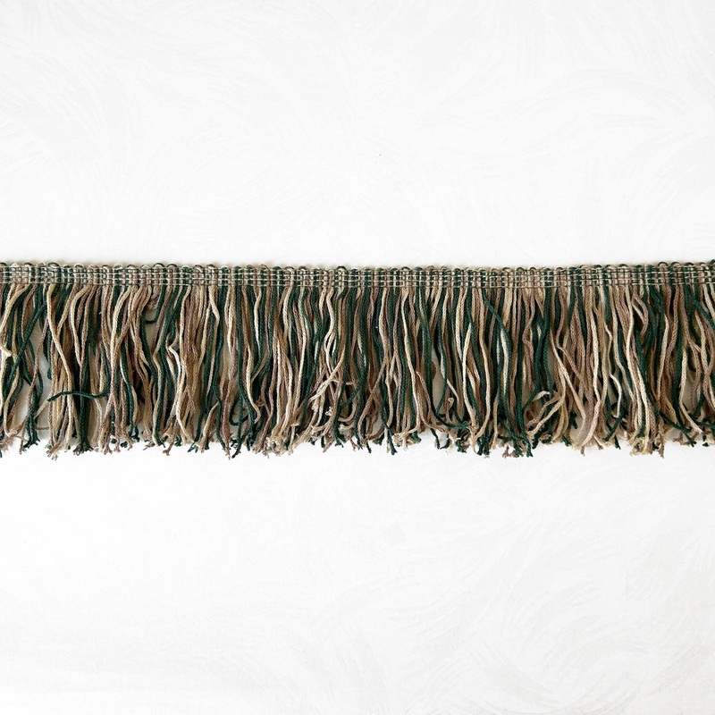 Chainette Fringe 3-1/4-Green, Tan & Brown-By the Yard & 18 Yard Board