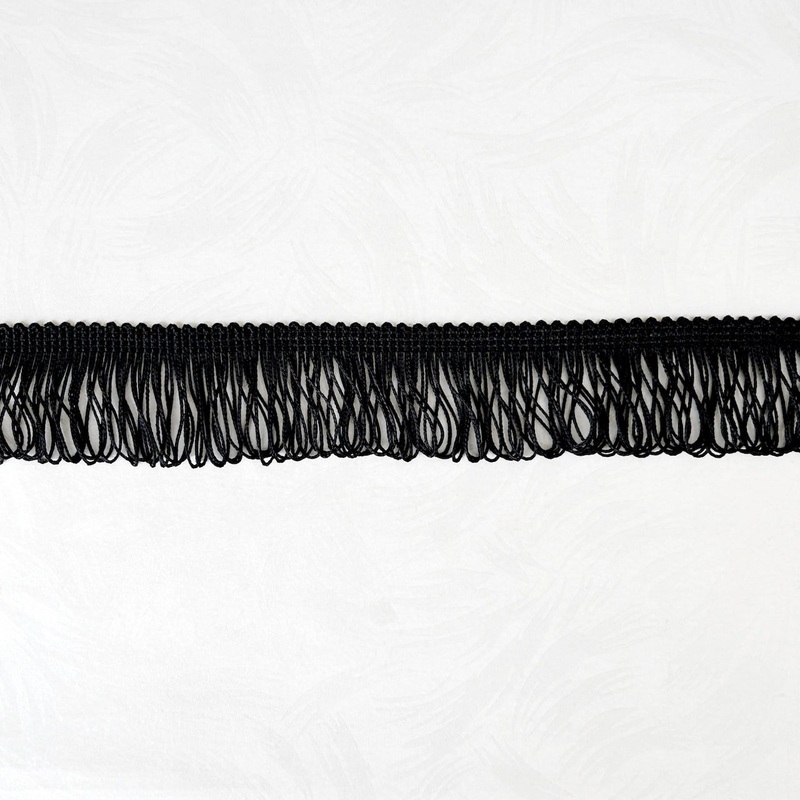 Chainette Loop Fringe 2-Black
