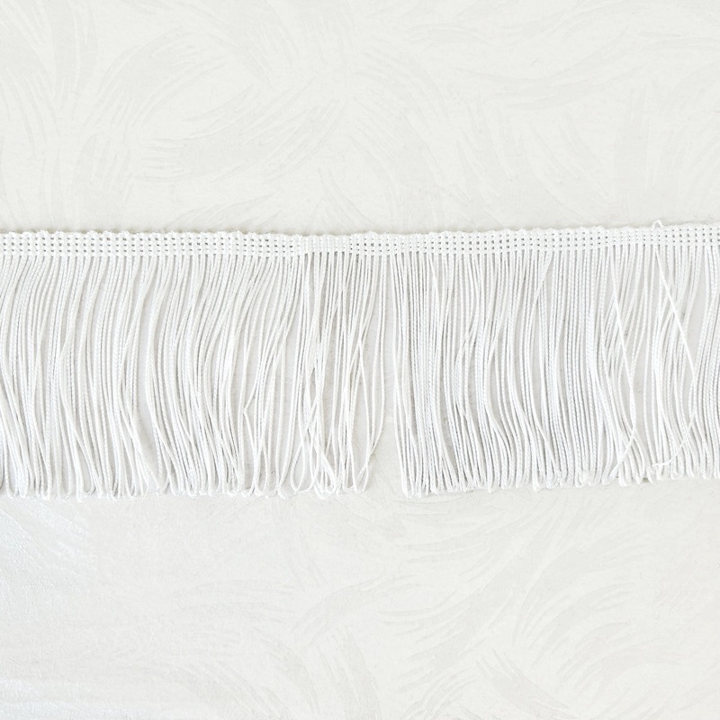 Chainette Loop Fringe 4-White-By the Yard & 24 Yard Board