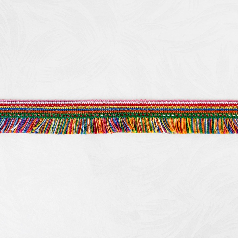 Colorful Brush Fringe 1-1/4-Multicolor-By the Yard & 10 Yard Roll