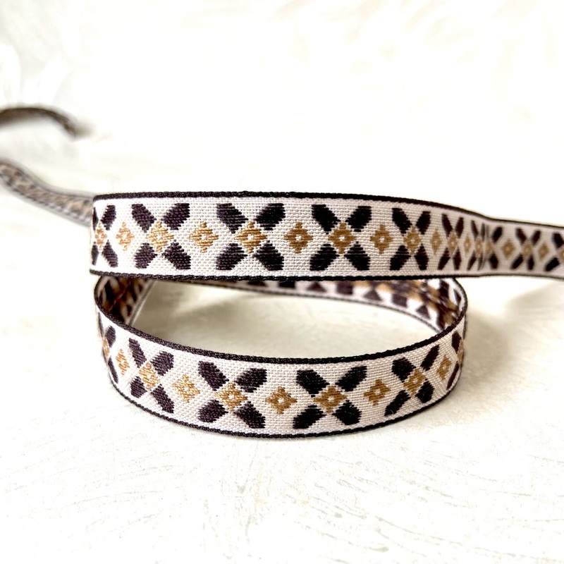 Diamond Center X Jacquard-Brown & Light Brown on Tan - By the Yard-By the Yard & 50 Yard Roll