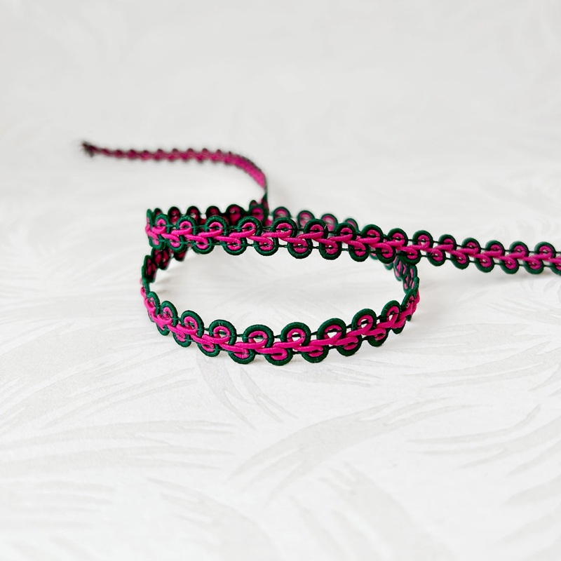 Gimp Braid-Magenta & Hunter Green