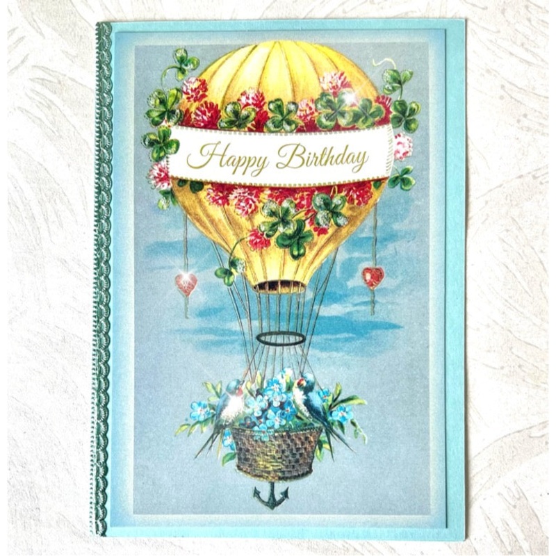 Happy Birthday Hot Air Balloon - Handmade Greeting Card