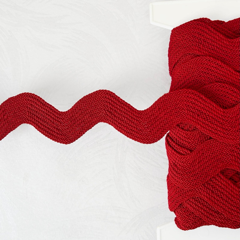 Jumbo Rayon Rick Rack-Red