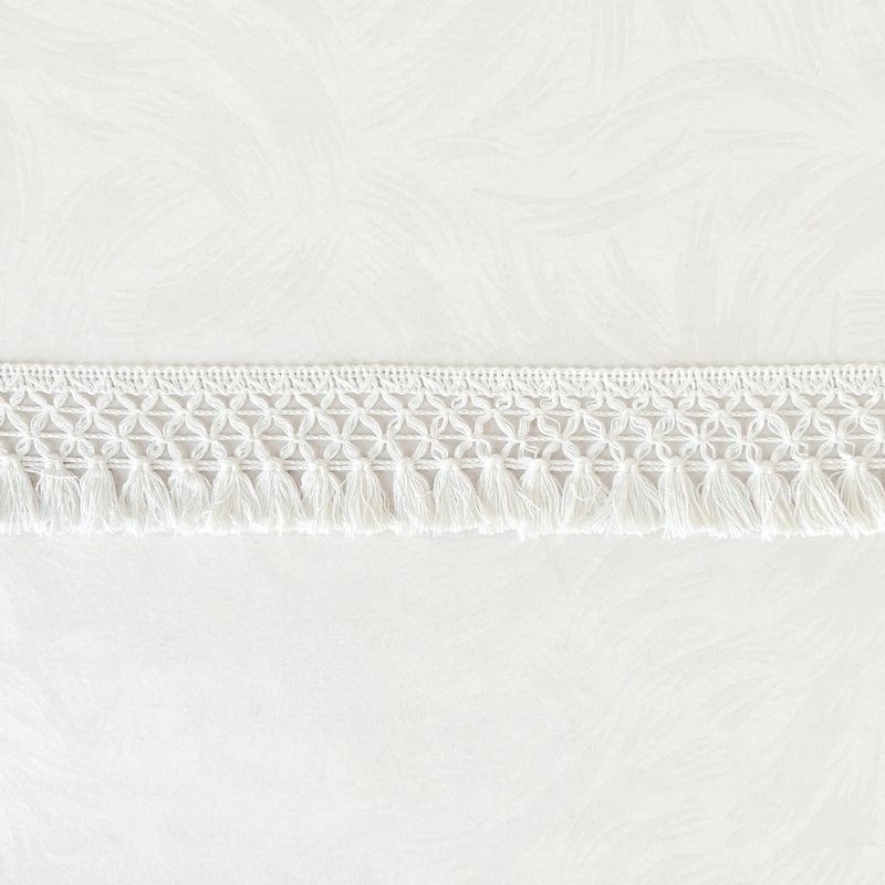 Knotted Tassel Fringe 2-White-By the Yard & 72 Yard Board