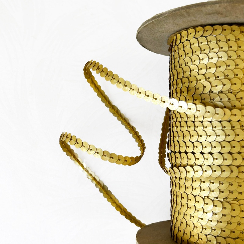 Matte Gold Sequin Trim-Matte Gold