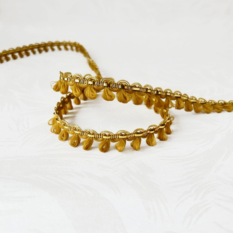 Metallic Loop Fringe-Gold