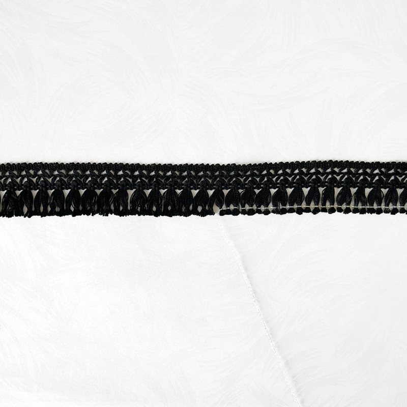 Rayon Tassel Fringe 1-1/2-Black-By the Yard & 36 Yard Board