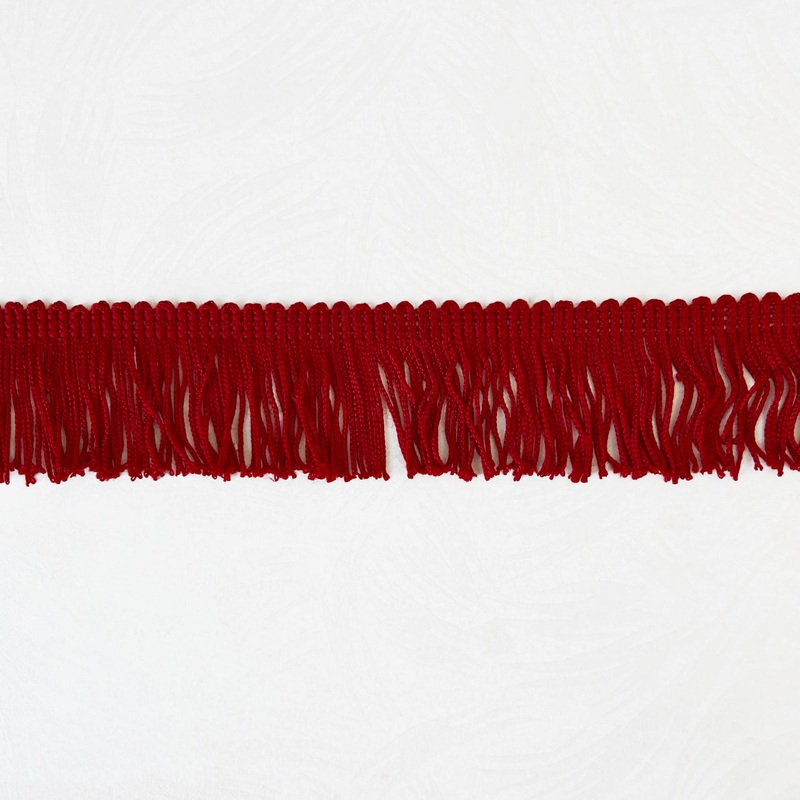 Red Chainette Fringe 1-3/4-Red