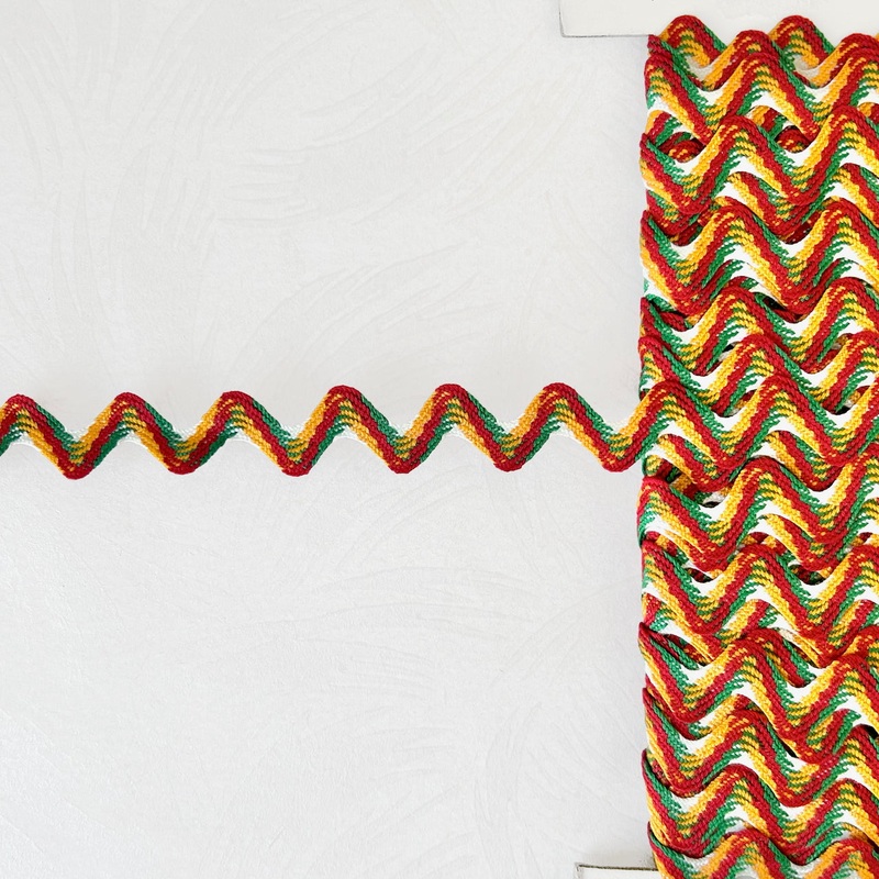 Retro Rick Rack-Orange, Green & Red