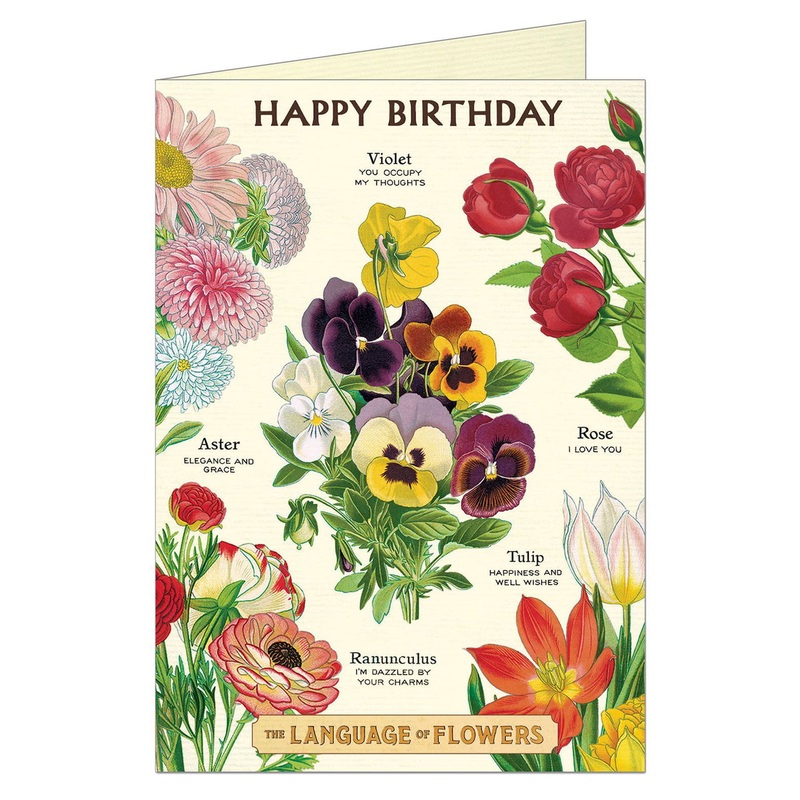 The Language of Flowers Happy Birthday - Greeting Card