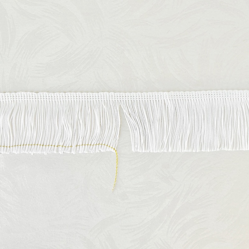 White Chainette Fringe 2-1/2-White