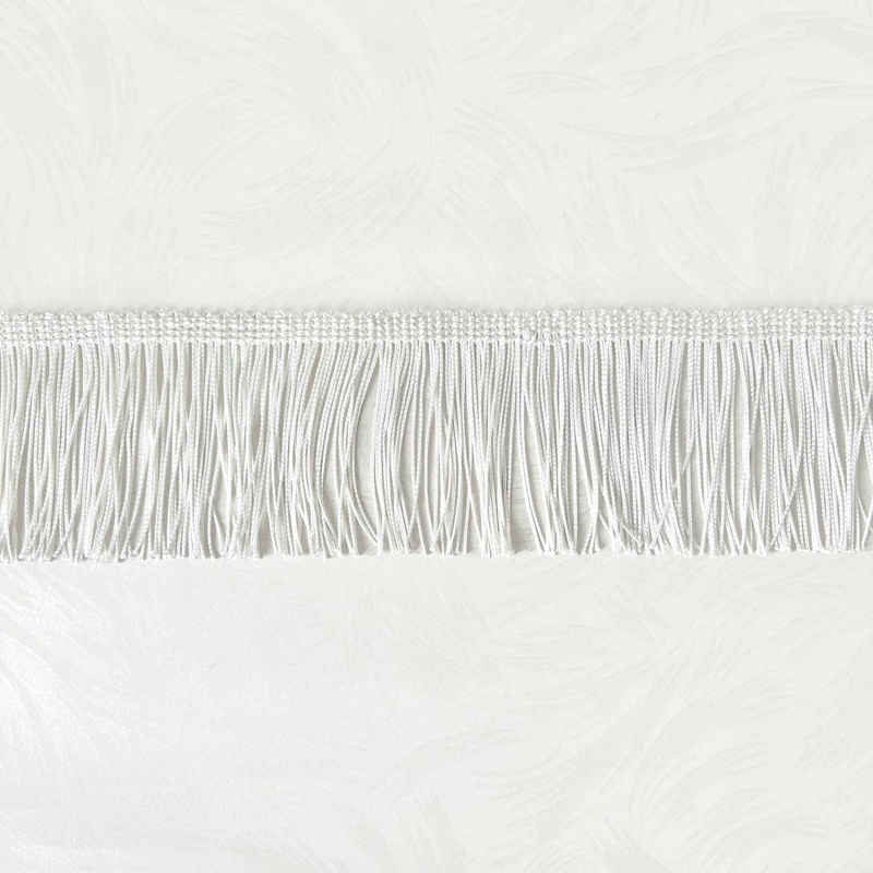 White Chainette Fringe 3-White
