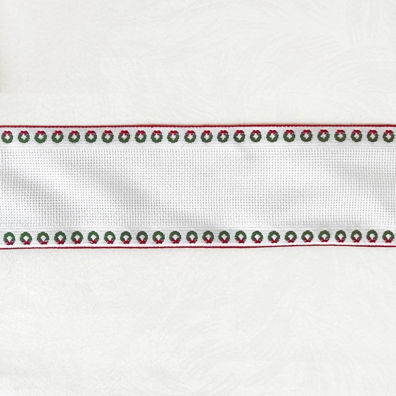 Aida Cloth Ribbon 14 Count 2-7/8 - Wreath