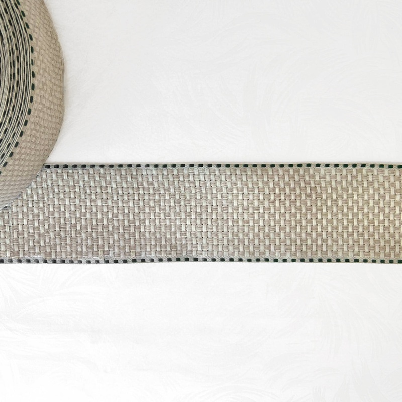 Aida Cloth Ribbon 6 Count 3-Taupe & Forest Green