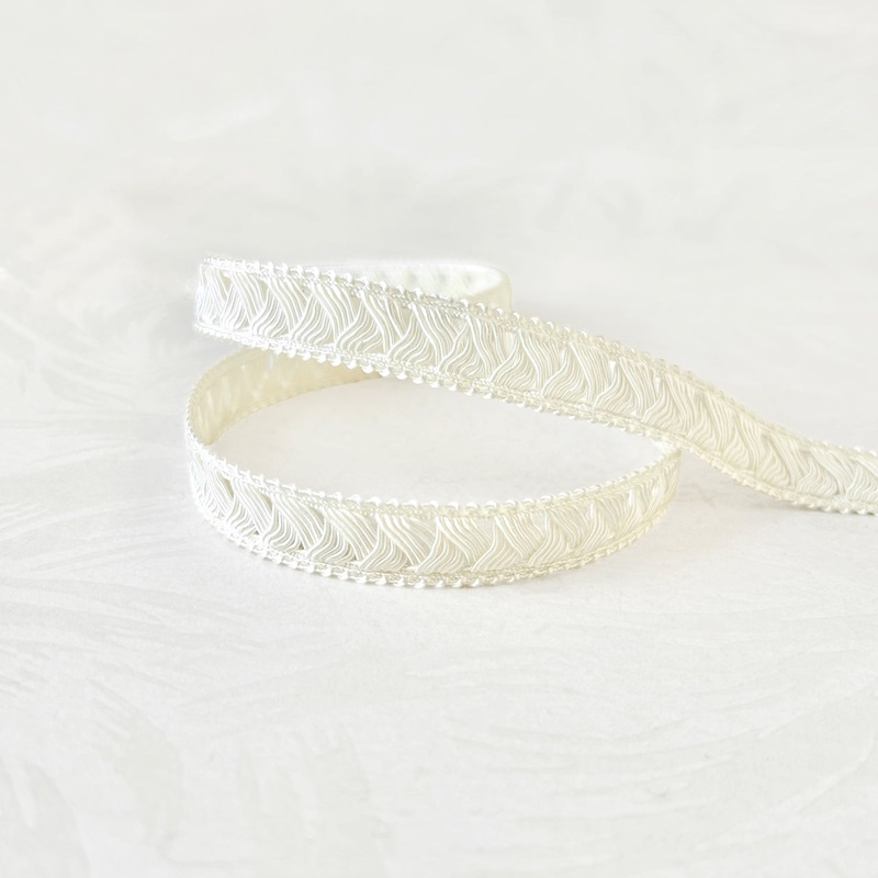 Diagonal Lines Gimp Braid-Off White-By the Yard & 72 Yard Roll