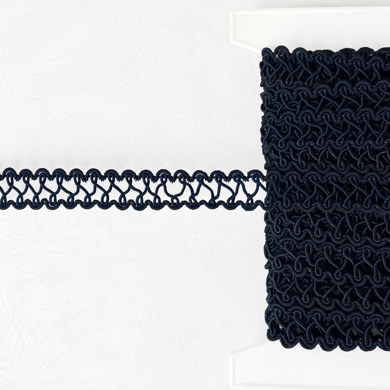 Double Scallop Edge Gimp-Navy-By the Yard & 36 Yard Board