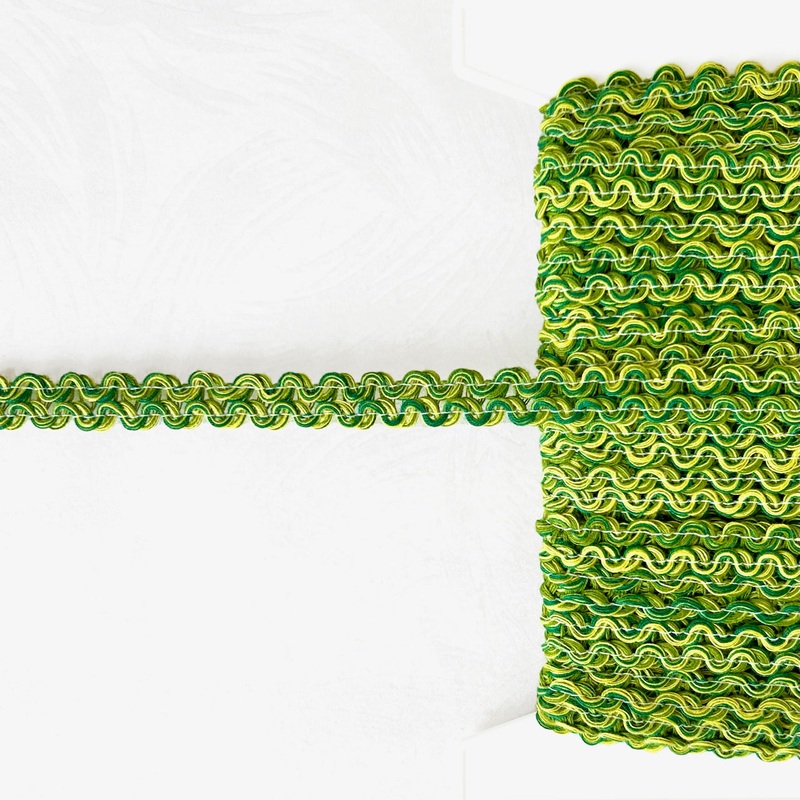 Elastic Wavy Braid-Green & Yellow