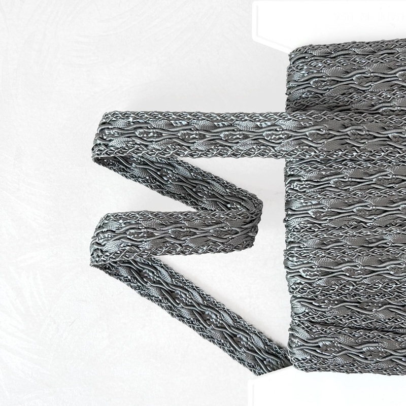 Fancy Rayon Braid 3/4-Gray-By the Yard & 36 Yard Board