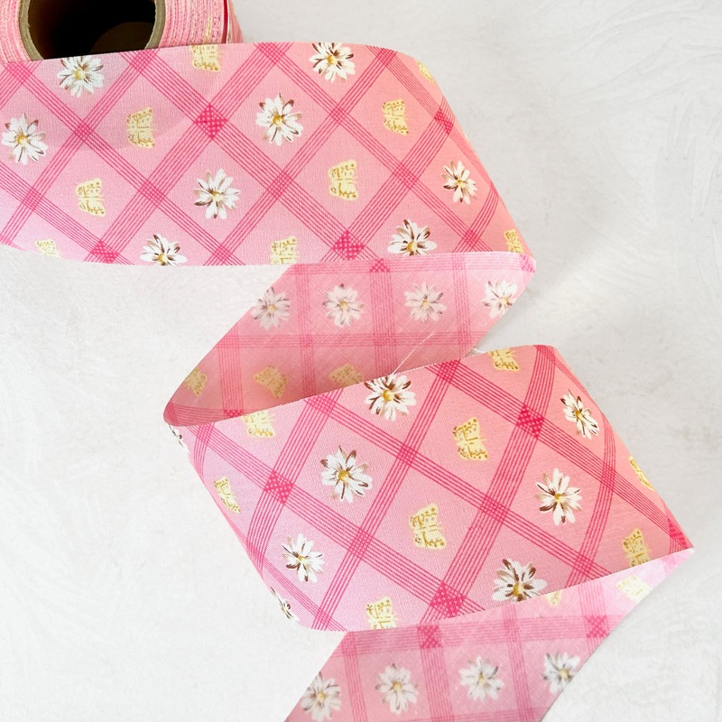 Floral Cut Edge Woven Ribbon Roll