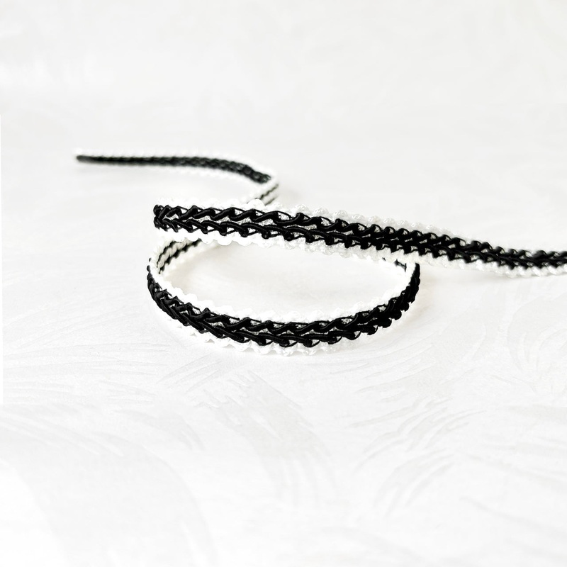 Gimp Braid-Black & White-By the Yard & 25 Yard Board