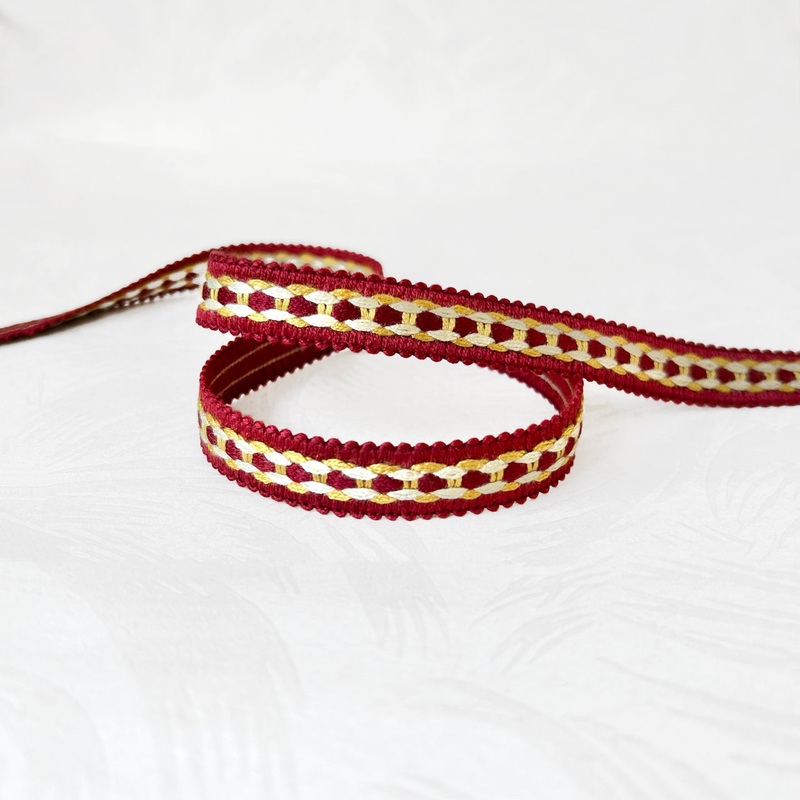 Inset Gimp Braid-Red & Mustard