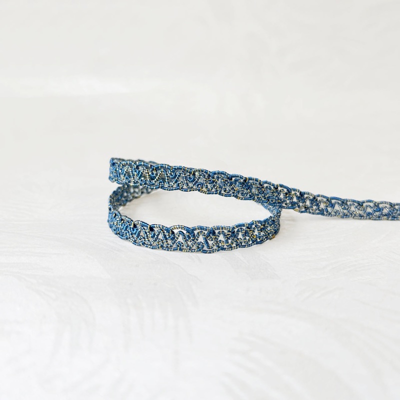 Metallic Gimp Braid-Blue & Gold