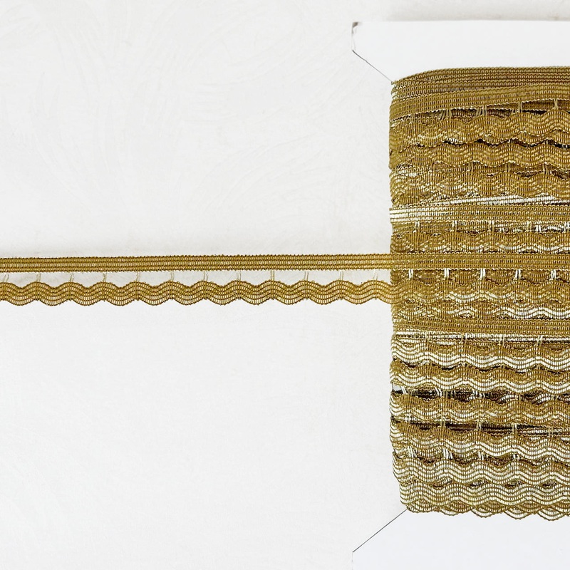 Metallic Wavy Elastic Braid-Shiny Gold