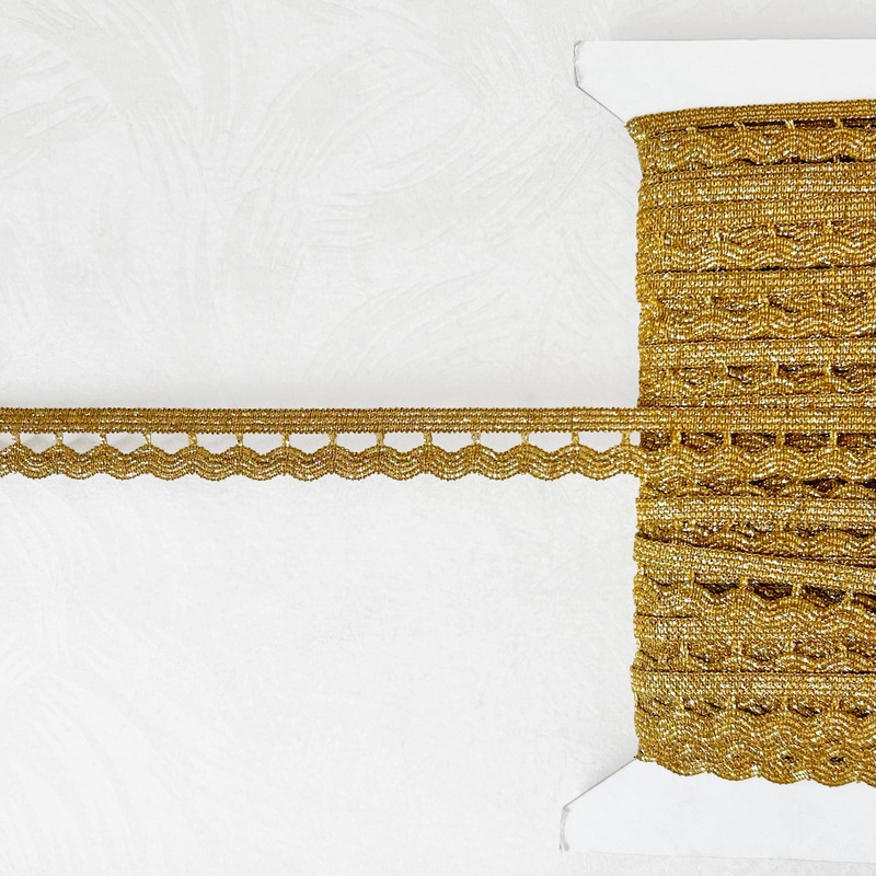 Metallic Wavy Elastic Braid-Sparkly Gold