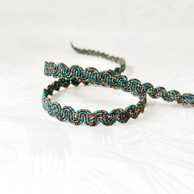 Metallic Wavy Gimp Braid-Green & Red-By the Yard & 36 Yard Roll