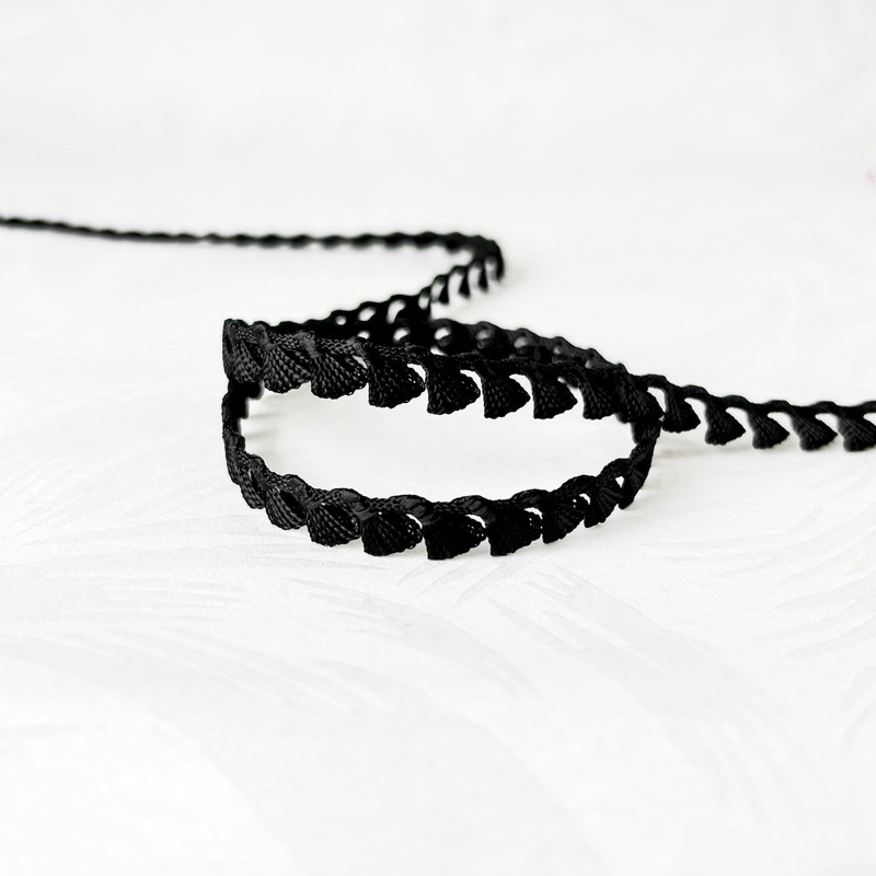 Mini Fan Fringe-Black