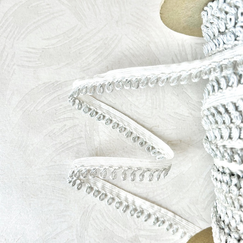 Rayon Loop Edge Braid-White & Gray