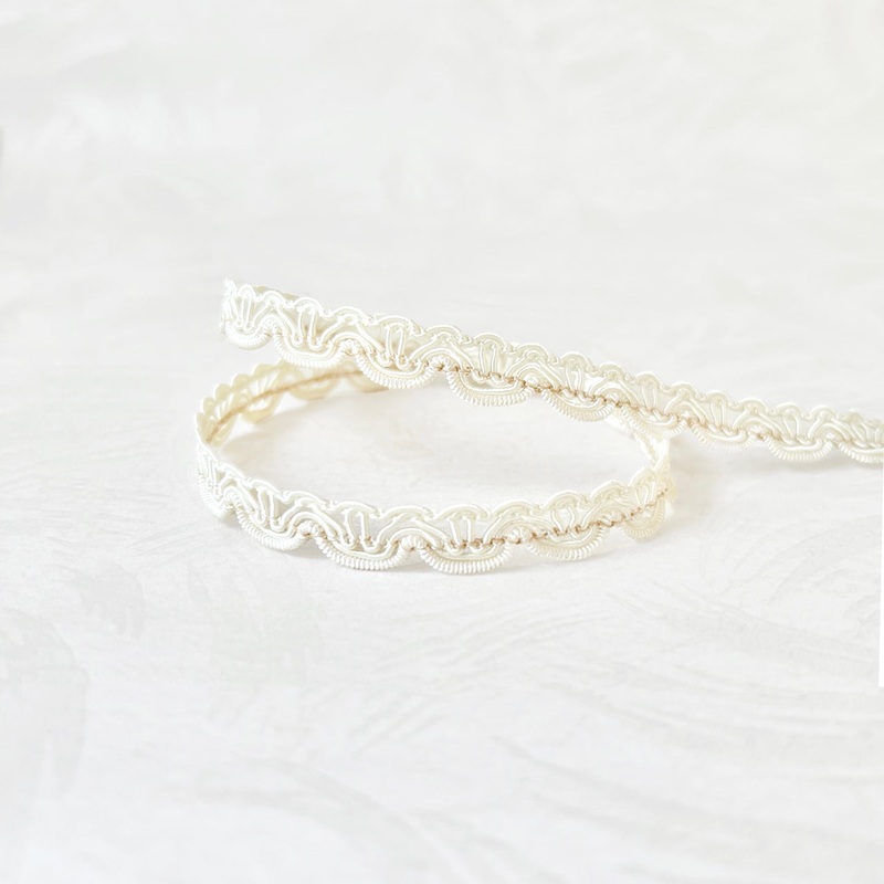 Scalloped Rayon Gimp-Natural-By the Yard & 72 Yard Board