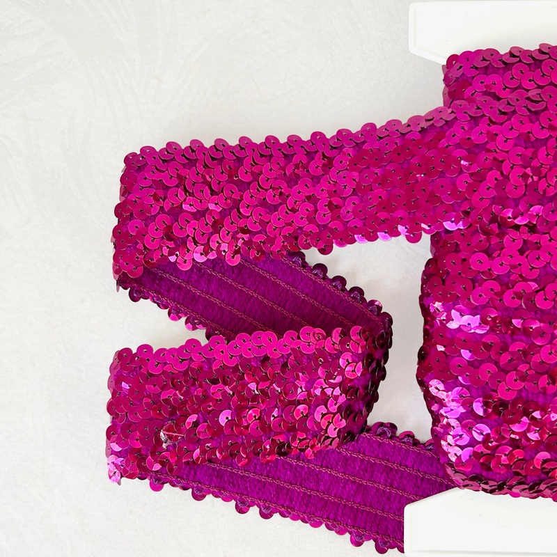 Stretch Sequin Costume Trim-Fuchsia-By the Yard & 36 Yard Roll