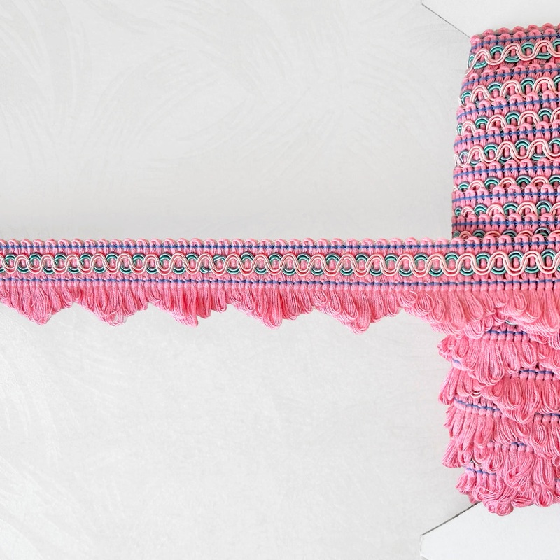 Unique Scalloped Loop Braid-Pink-By the Yard & 36 Yard Board