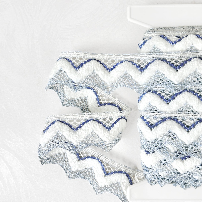 Zig Zag Cluny Lace with Chenille