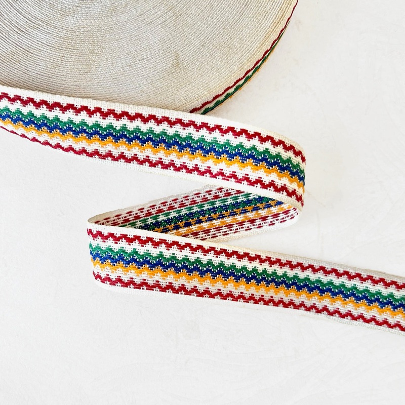 Zig Zag Stripe Cotton Braid-Multicolor Bold-By the Yard & 36 Yard Roll