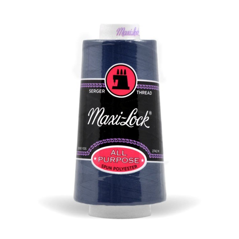 Maxi-lock All Purpose Polyester 50wt Serger Thread - 3000 yards each - Navy