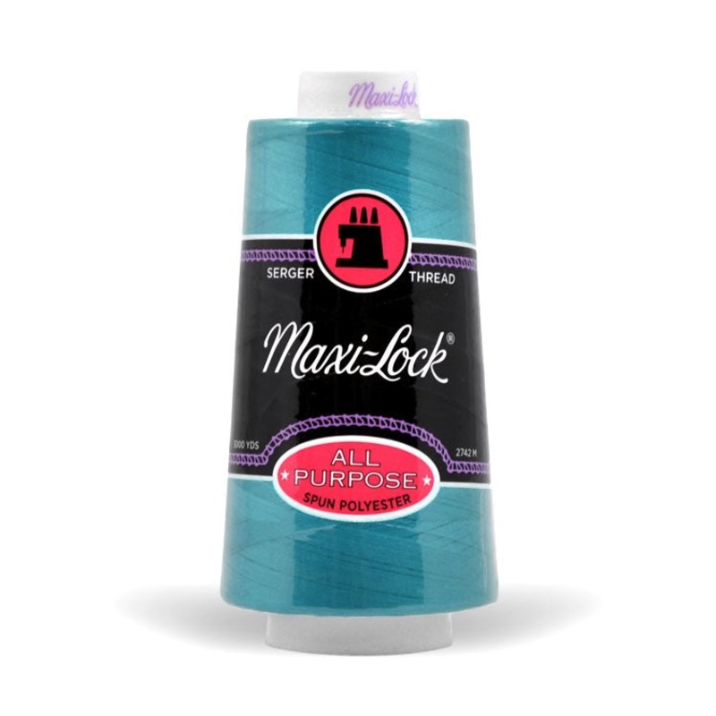 Maxi-lock All Purpose Polyester 50wt Serger Thread - 3000 yards each - Radiant Turquoise
