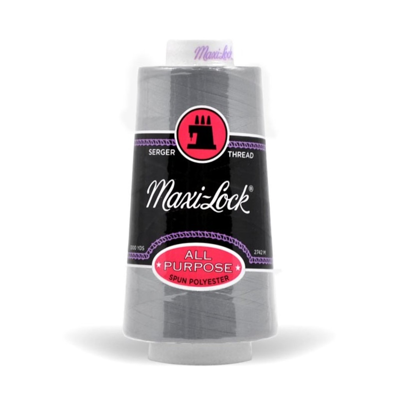 Maxi-lock All Purpose Polyester 50wt Serger Thread - 3000 yards each - Steel Grey