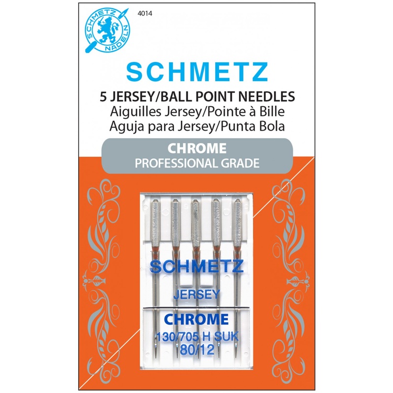 Schmetz Chrome Professional Grade Jersey / Ball Point Needles Carded - 80/12 - 5 count