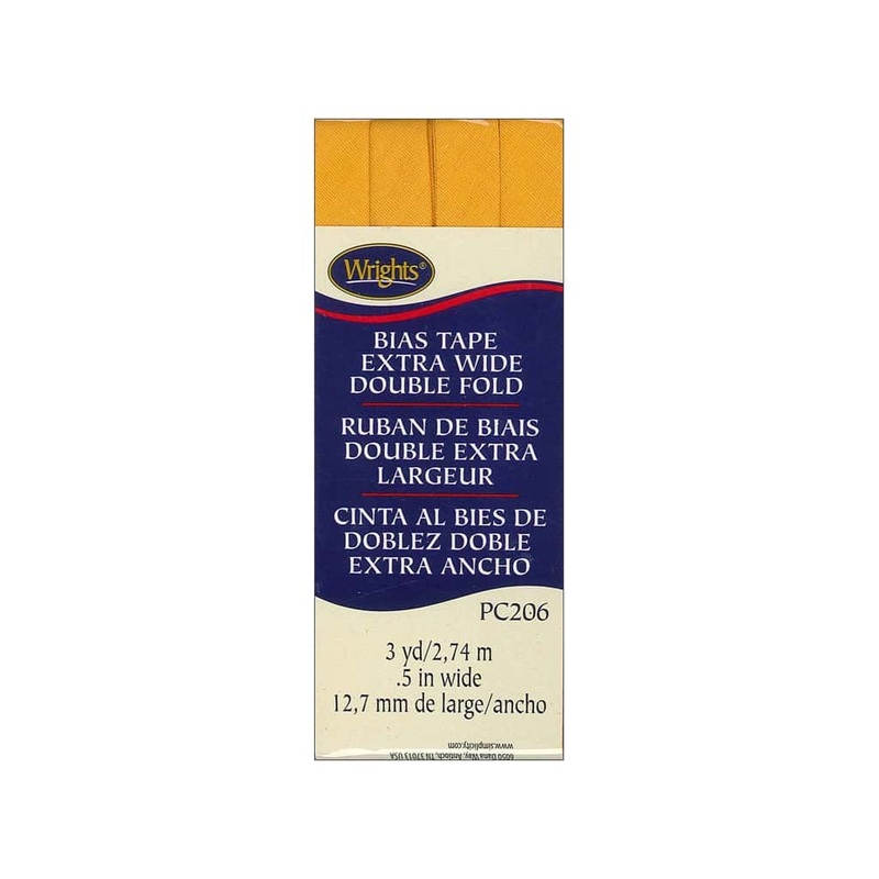 Wrights Bias Tape Extra Wide Double Fold 13mm x 2.75M Marigold