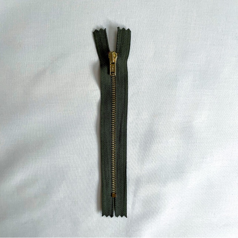 #3 Brass Jean / Pants Zippers - 6 - Olive Green - Close Ended
