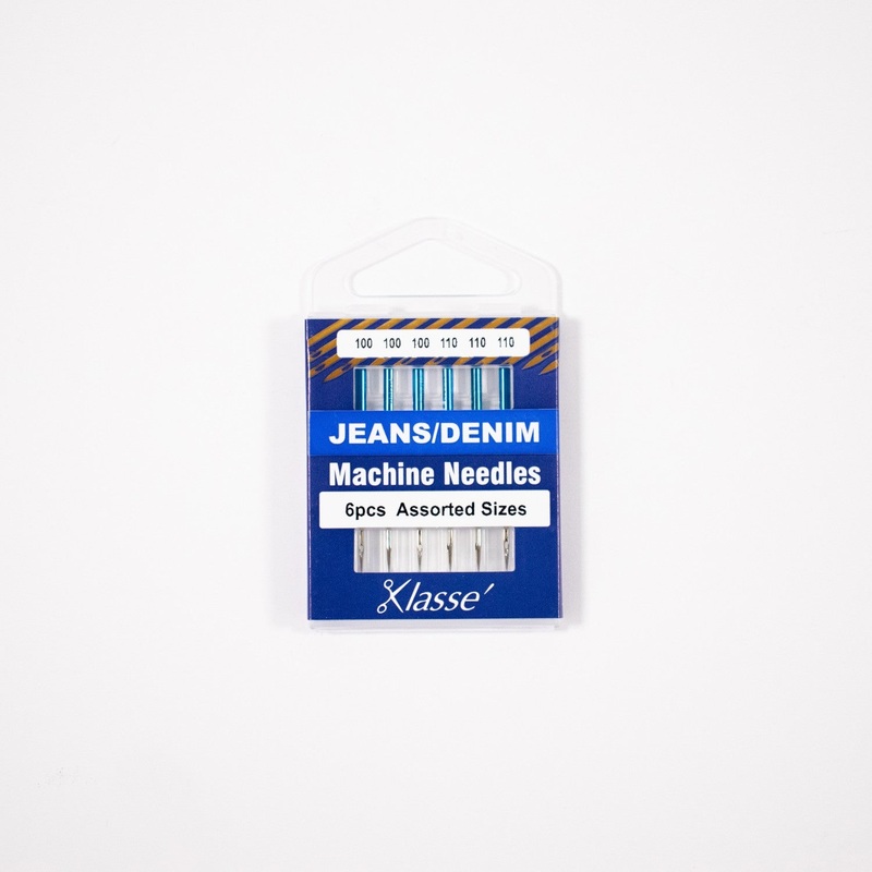 Klasse Jeans Needles - Assorted Sizes 3 each - 100/16, 110/18 - 6 count