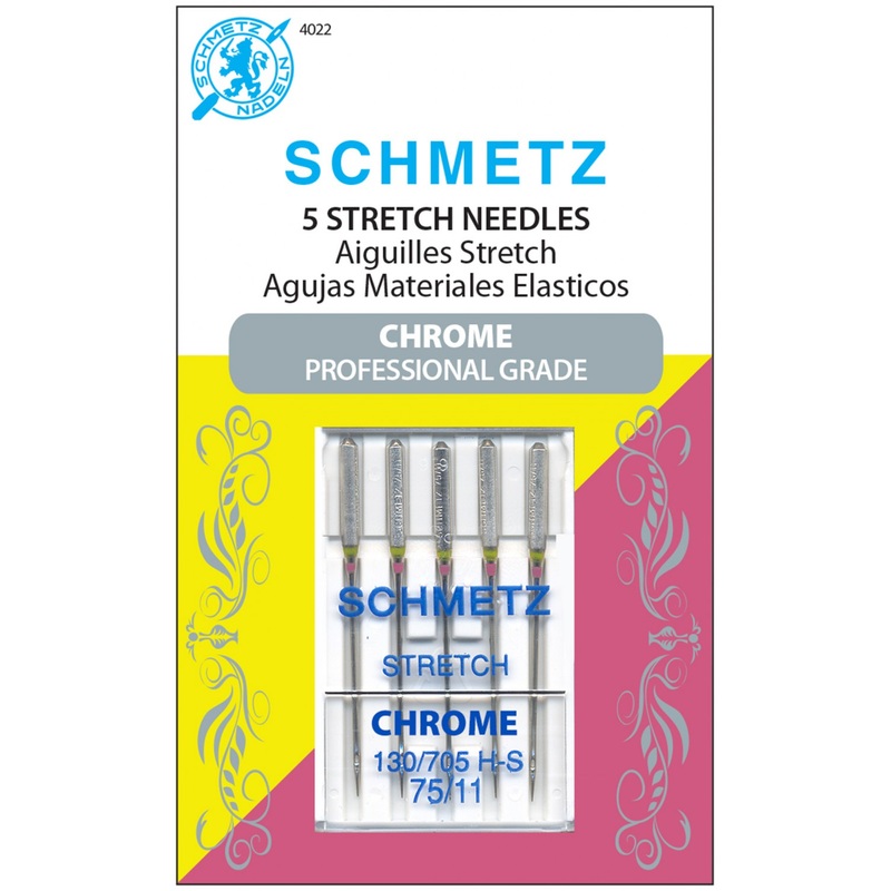 Schmetz Chrome Professional Grade Stretch Needles Carded - 75/11 - 5 count