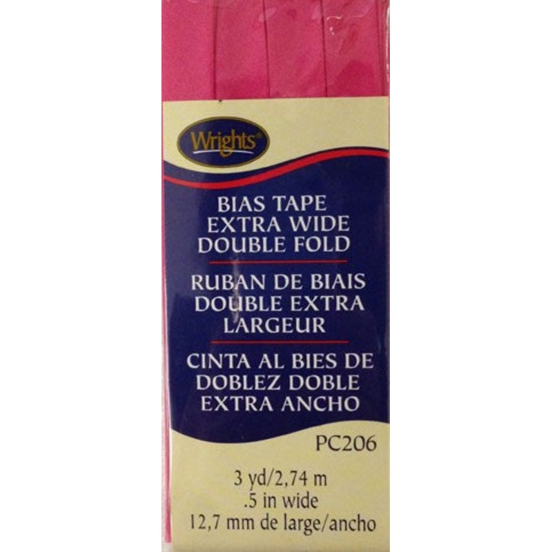 Wrights Bias Tape Double Fold 6mm x 3.7M Berry Sorbet #1232