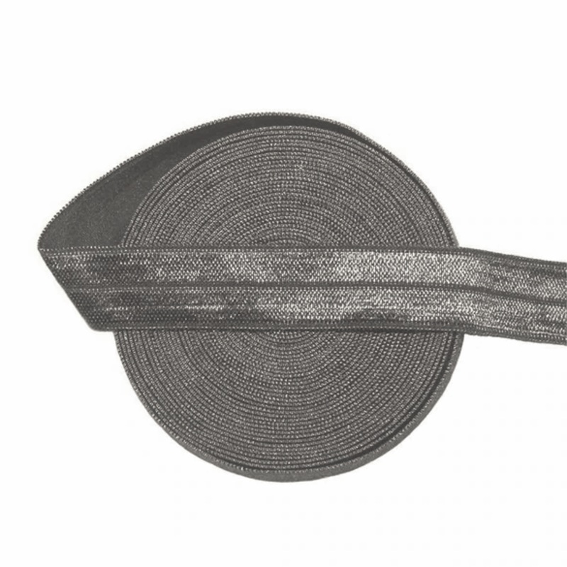 15mm (5/8) Fold Over Elastic FOE - Dark Grey