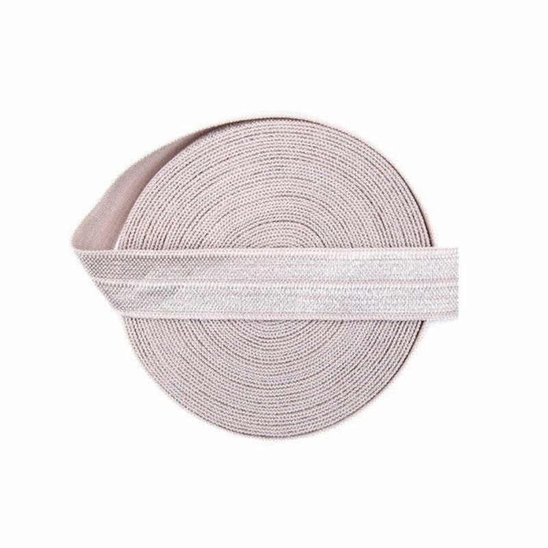 15mm (5/8) Fold Over Elastic FOE - Grey Pink