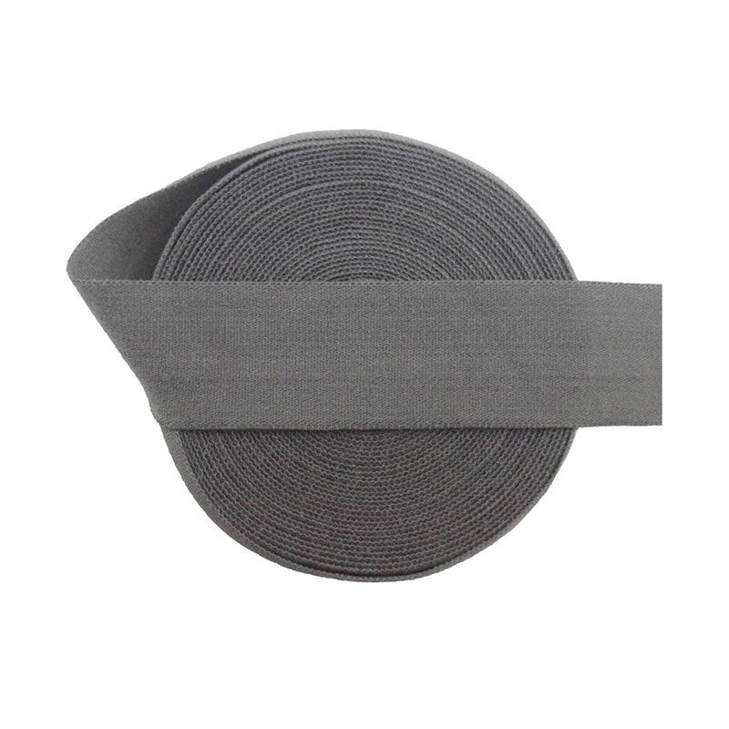 20mm (3/4) Matte Fold Over Elastic FOE - Dark Grey