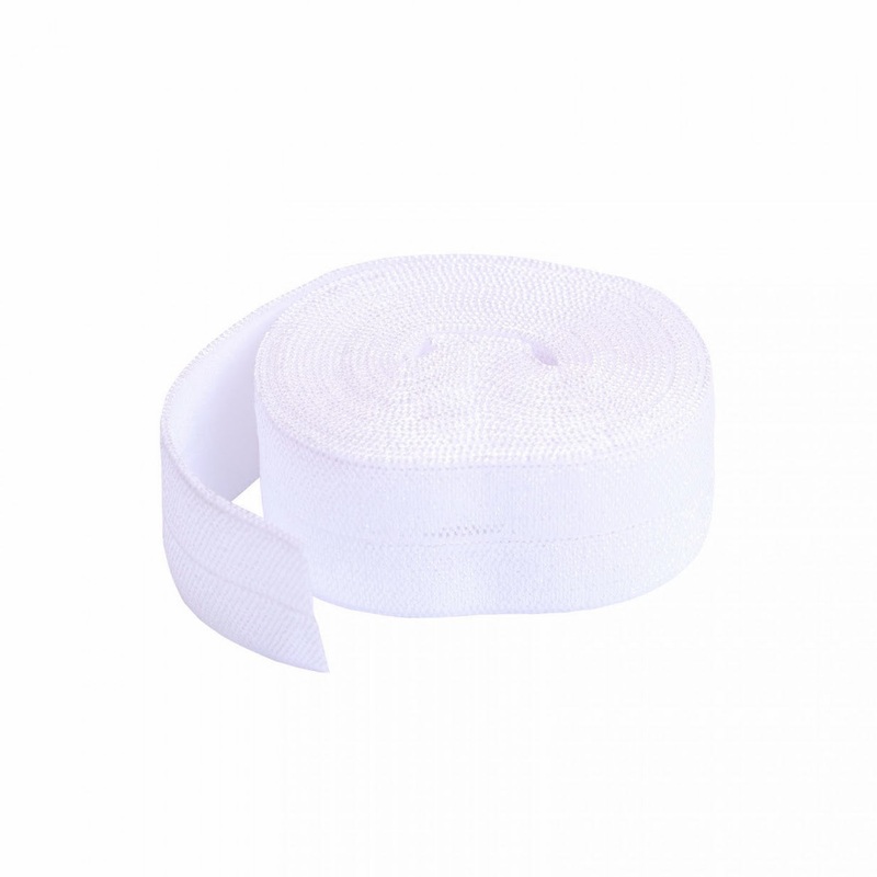 3/4 (20mm) Fold Over Elastic FOE - White